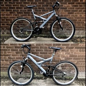 Excel Bikes Grey & Black Full Suspension 26 Inch Wheel Mountain Bike Split