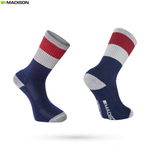 Madison Alpine MTB Socks Grey Burgundy Blue Small 36-39 UK 3½ - 6